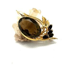 Beautiful Smokey RHINESTONE brooch